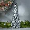 thumbnail image 2 of 18 in. Silver Holiday Ornament Cone Tree Christmas Dcor, 2 of 2