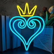 Wanxing Kingdom Hearts LED Neon Light Signs USB Power for Bedroom Home Men's Cave Party Decoration