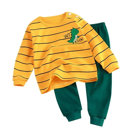

LNMQLPDBS Boys Pajamas 100% Cotton Planet Pjs Toddler 2 Piece Sleepwear Kids Clothes Set Dinosaur Kart Printed Pajamas Home Wear