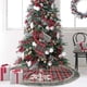 thumbnail image 3 of Decoraciones navideñas copo de nieve a cuadros lana artificial envuelto falda de árbol media de árbol delantal decorativo para árbol, 3 of 5