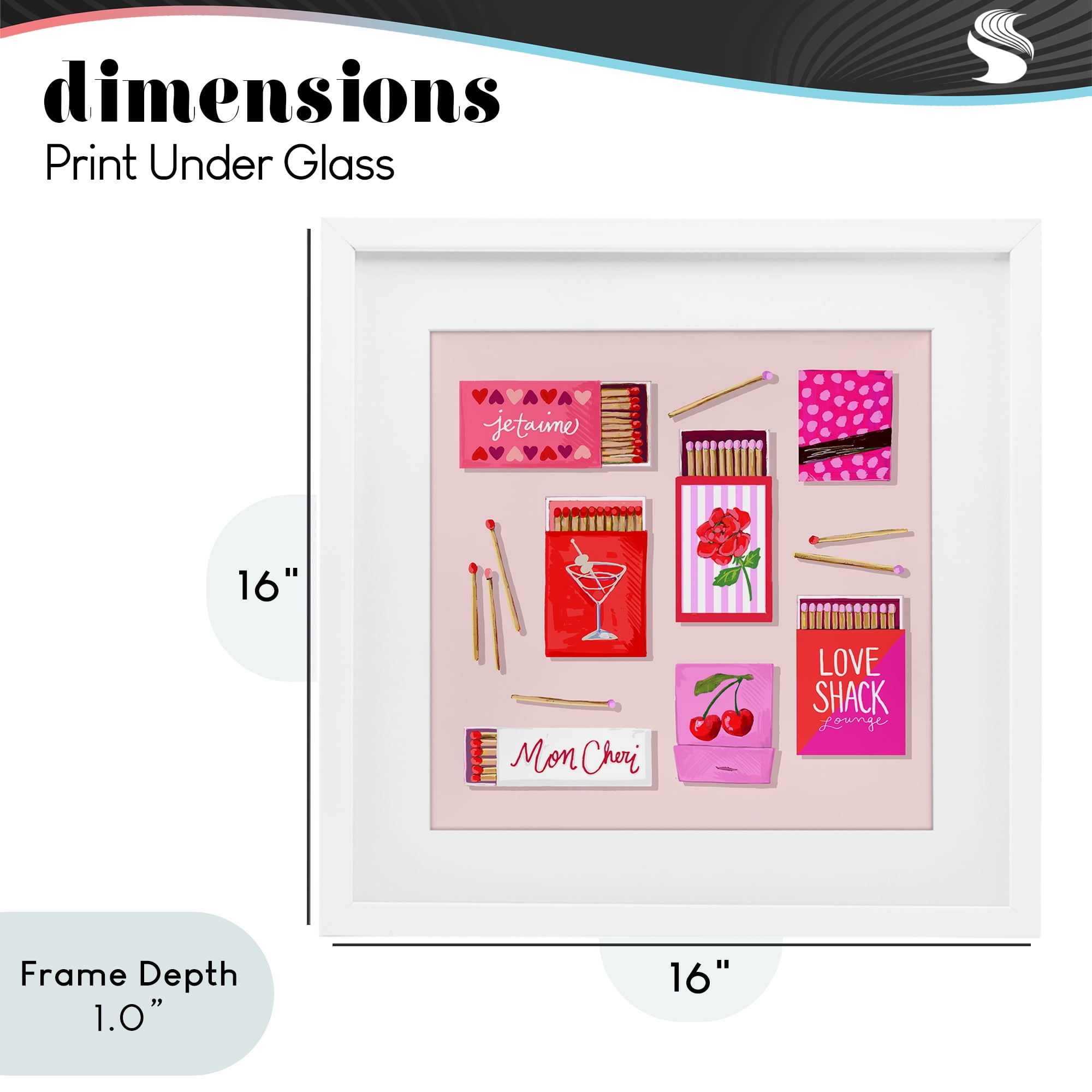 Stupell Industries Je T'aime Romantic Matchbox Set White Framed Print Under Glass, design by Rachael Reese
