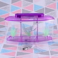 thumbnail image 3 of EeaseMX Mini acuario autolimpiable de escritorio, ecológico, cuadrado, para peces dorados, ideal para el hogar y la tienda (morado), 3 of 7