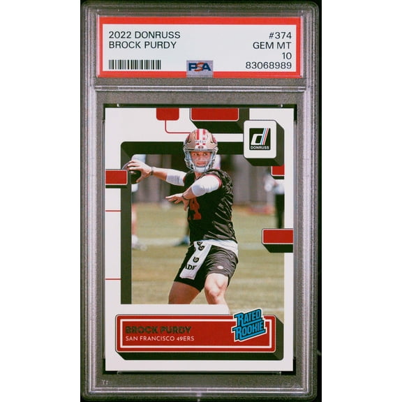 Graded 2022 Panini Donruss Brock Purdy #374 Rookie RC Football Card PSA 10 Gem Mint