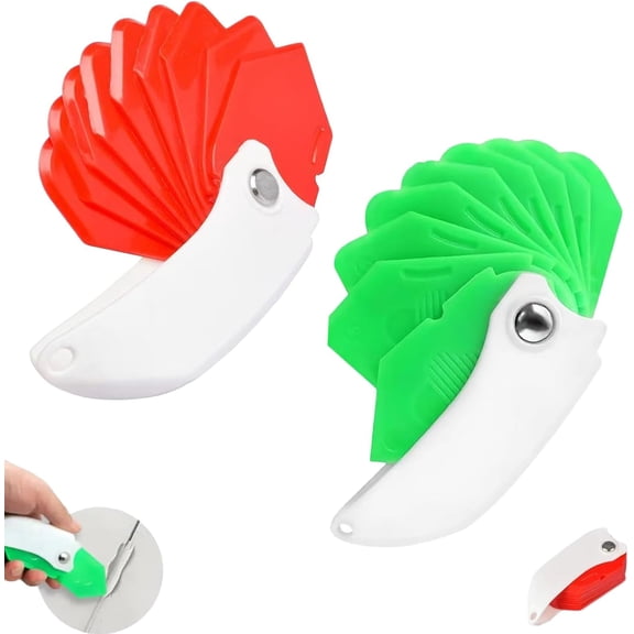 Multipurpose 9 In 1 Spatula Caulking Tool Foldable Abs Seam Tool Set With Blade Silicone Sealant Finishing For Filling Gaps (2pcs-Mix)