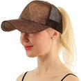 thumbnail image 1 of LAICAIW Ponytail Baseball Cap Messy High Bun Adjustable Mesh Trucker Sun Hat for Women, 1 of 4