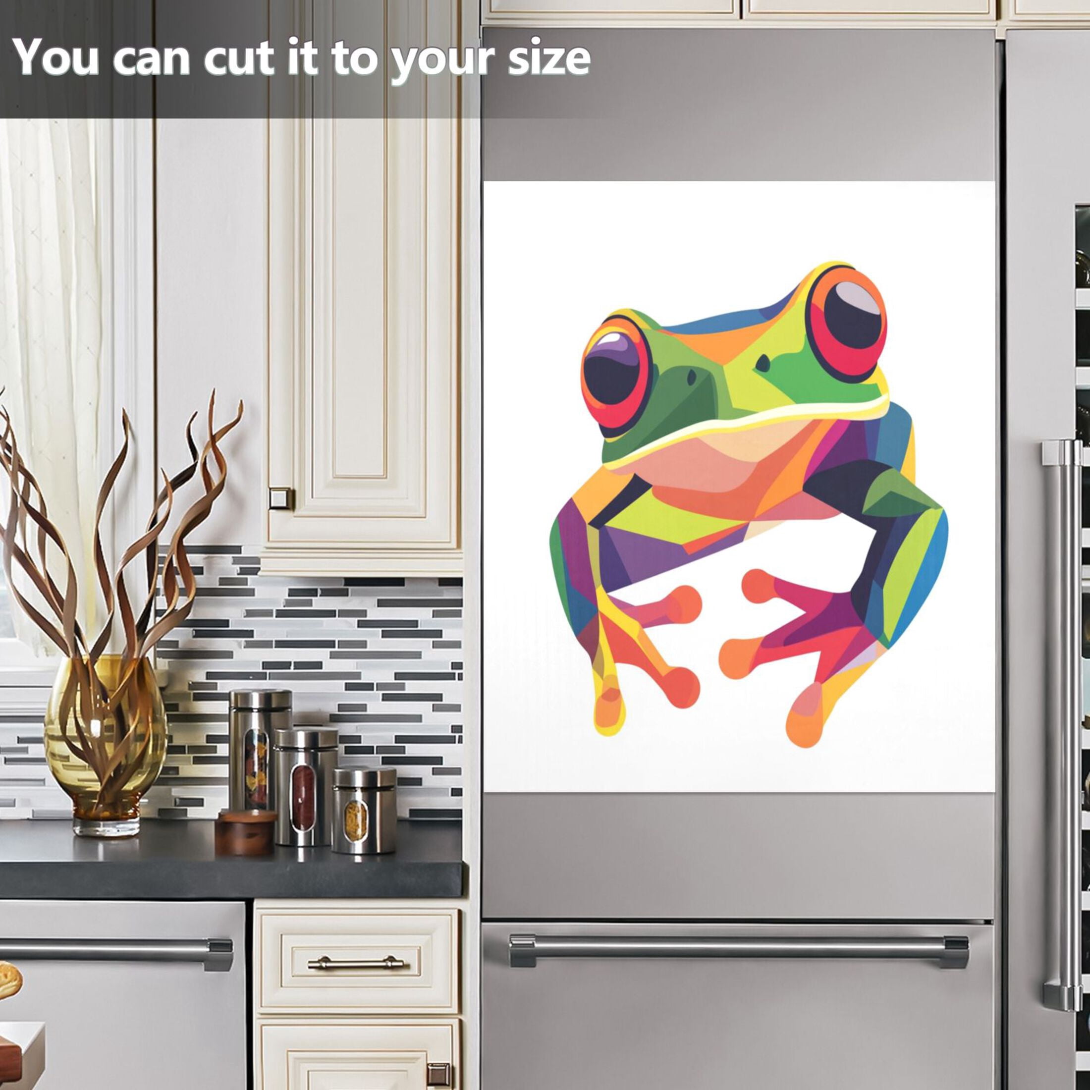 Dishwasher Magnetic Sticker 23x26 Inch Refrigerator Magnetic Sticker Washing Machine Magnetic Sticker Kitchen Panel Magnetic Sticker Home Decor Cute Cartoon Frog