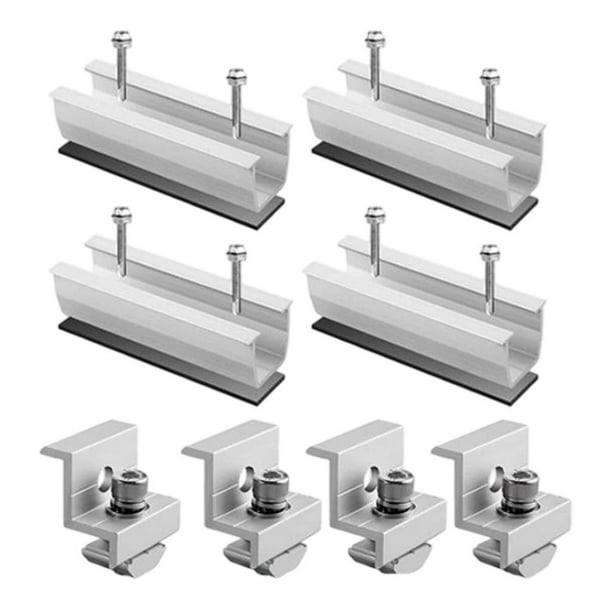 Kit de soportes para paneles solares, resistente, fácil de instalar, ligero, de aleación de aluminio. Juego de 4 piezas