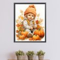 thumbnail image 3 of Pintura de diamante 5D DIY muñeca de taladro redondo completo en una pila de calabaza Kit Decor40x50cm, 3 of 9