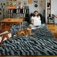 thumbnail image 5 of SARAG Shag Area Rugs 5x7ft, Tie-Dyed Plush Fuzzy Rugs For Living Room, Ultra Soft Fluffy Furry Rug for Bedroom, Indoor Carpet Nursery Rugs For Kids Room Home Decor Zebra Print, 5 of 12