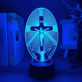 thumbnail image 3 of Jesus Cross 3D Night Light, Christian Illusion Optical Hologram Lamp with 16 Color Changing Remote Control, LED Desk Catholic Decor Birthday Religious Mothers Day Gift for Women Mom, 3 of 9