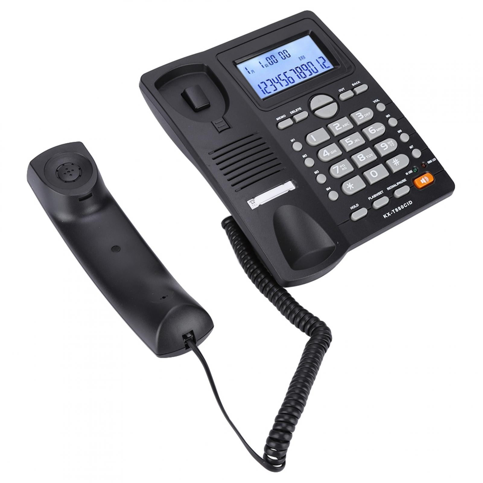 LYUMO Desktop Wired Telephone With Lcd Display, Big Button Speakerphone With Caller Id, Speakerphone With Noise Reduction Function,Suitable For Hotel/Family