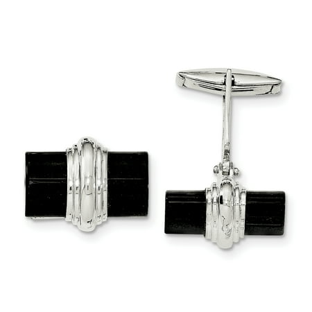 Sterling Silver Onyx Cuff Links