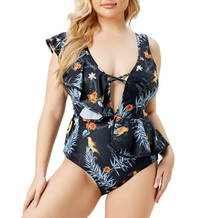 

VKEKIEO Bikinis Swimsuit Sport Bra Style Padded Black XXL