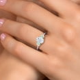 thumbnail image 4 of Gem Stone King 925 Silver and 10K Yellow Gold White Moissanite and Simulated White Opal Engagement Ring for Women | 2.00 Cttw | Oval 8X6MM | Gemstone Birthstone | Size 8, 4 of 7