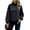 Black, variant on Women's Mock Neck Sweatshirt, Solid Long Sleeve Pullover with Snap Button Front and Raglan Detail