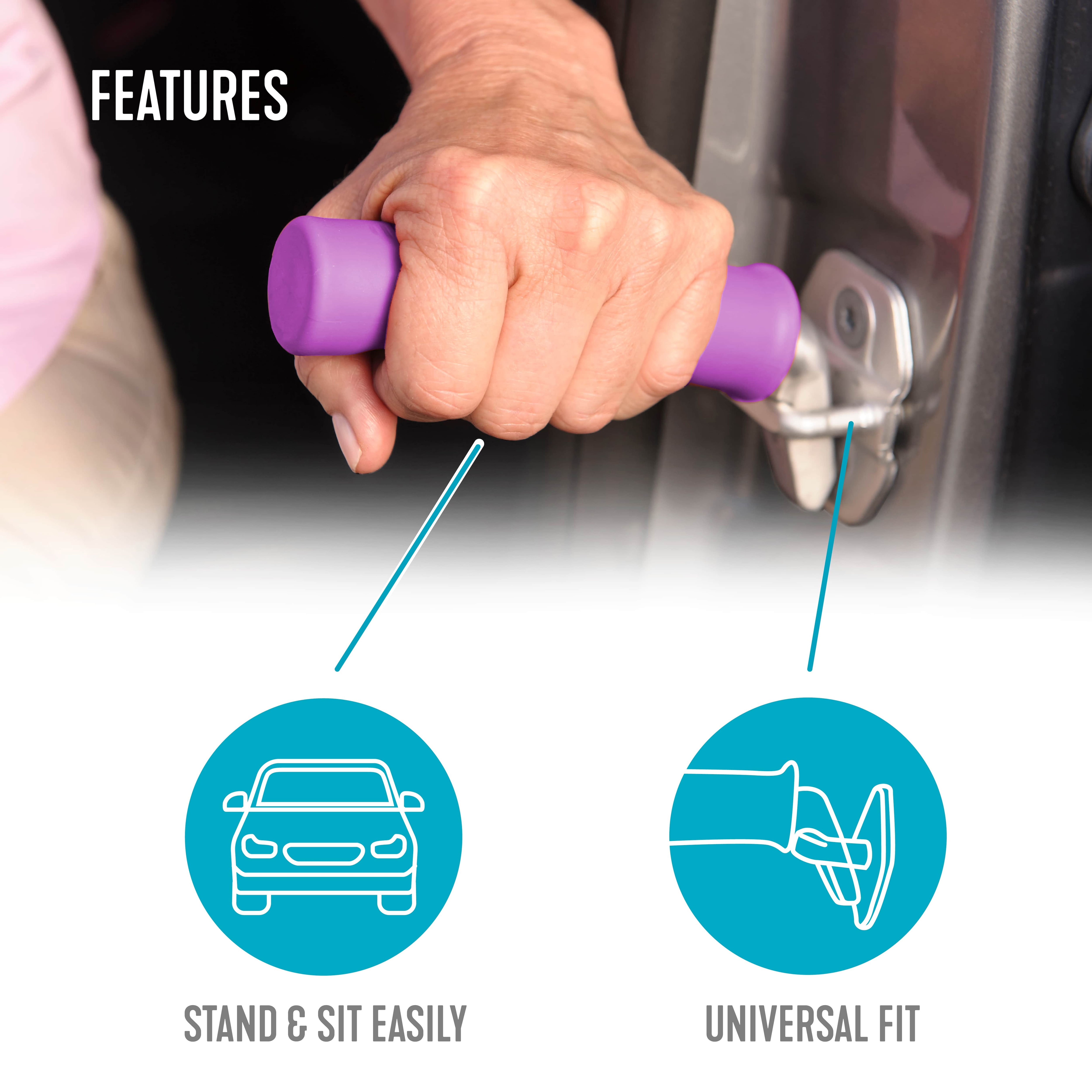 Able Life Vehicle Support Handle and Mobility Aid, Portable Car Assist Grab Bar for Sit-to-Stand Assistance, Ideal for Seniors and Adults, Durable Door Handle Support with Ergonomic Design, Lavender