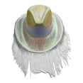 thumbnail image 2 of Shiny Cowboy Hat with Fringe, Sparkly Western Party Cap, Pearl-Like Shine Headwear for Halloween Prom, 2 of 5