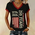 thumbnail image 6 of MEICHEN Women's America 250th Anniversary Short Sleeve V Neck T Shirt Summer 1776-2026 Blouse Top Patriotic Graphic Tee, 6 of 7