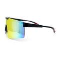thumbnail image 5 of Mens 80s Vibe Color Mirror Rimless Oversized Shield Sport Sunglasses [Black - Orange Mirror], 5 of 7