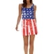 thumbnail image 3 of VISgogo Mono corto para mujer, sin mangas, cuello redondo, estampado de rayas y estrellas, con cordones, mono del día de la independencia VISgogo  moda, 3 of 7