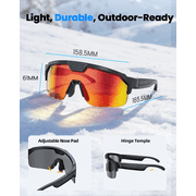 AI Smart Glasses with Camera, Sport AI Camera Glasses with EIS+Gyro Stabilization, Polarized Lenses for Cycling, Dual-Mic Noise Cancelling, IP66 Weatherproof, AI Glasses with Chat GPT
