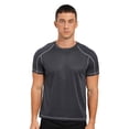 thumbnail image 2 of Zaldita Men's Sport T-Shirt Short Sleeve Training Shirt Quick Dry Athletic T-Shirt Running Gym Dark Grey L, 2 of 7