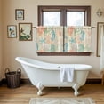 thumbnail image 4 of Teal Red Coastal Tier Curtains 24 Inch Length, Nautical Seahorse Beach Coral Starfish Beige Cafe Short Curtains for Bathroom Sink, Small Kitchen Curtain Light Filtering Drapes 2 Panels 27.5"Wx24"L, 4 of 8