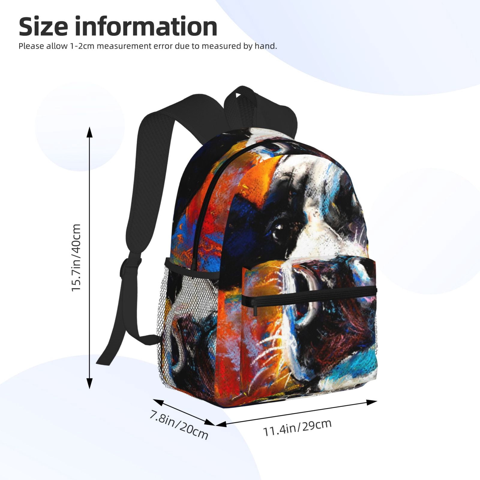 Vsdgher Cow Print Unisex Large Capacity Bookbag Schoolbag Casual Daypack for High School/College/Teens/Travel/Work