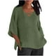 thumbnail image 1 of Vestidos Casuales Para Mujer, Blusas De Mujer De Moda Blusa de lino y imitación de cuello en V para mujer, de manga 3/4, estilo verano, 1 of 5