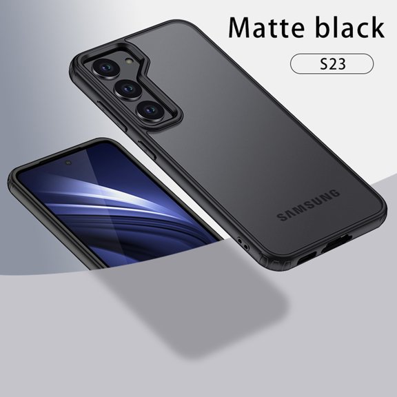 SaniMore for Samsung Galaxy S23 6.1" 2023 Case, Wear-resistant Frosted PC Backplane & Shockproof Soft TPU Bumper Anti-fall Anti-scratch Thin Lightweight Cover for Samsung Galaxy S23, Black