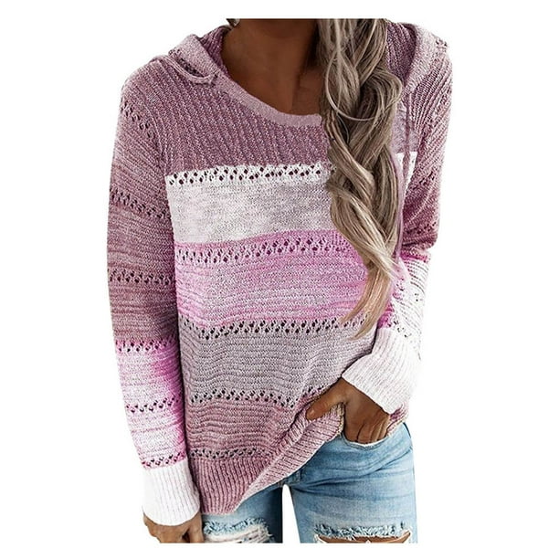 Moda mujer cuello redondo manga larga otoño camiseta impresión blusa con capucha Tops Fridja fksj750