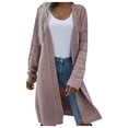 thumbnail image 1 of Solid Color Cardigan Fashion Loose Knitwear Pockets Round Neck Outwear Autumn Women Coat Long Cable Knitted Sweater Open Front Warm Pullover, 1 of 6