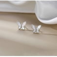thumbnail image 4 of 925 Sterling Silver Butterfly Studs Earrings for Women Mother of Pearl Butterfly Studs Earrings, 4 of 10