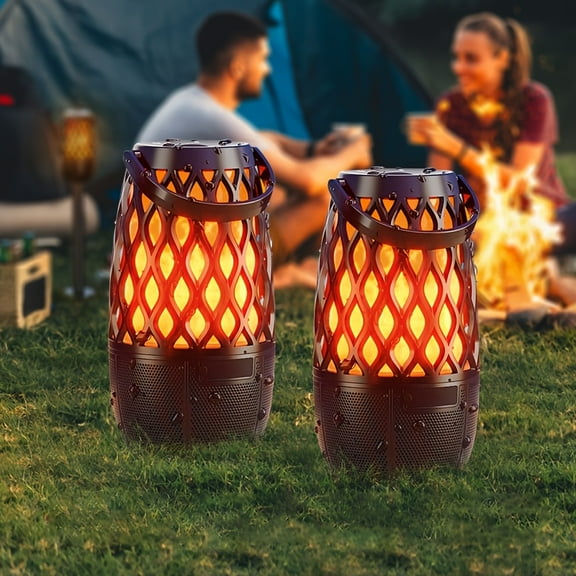 2-Pack Wall-Mounted Speakers w/Firework Lights - 10W, 3 Light Modes, 12H Playtime - Perfect Festival Gift for Friends & Family