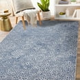 thumbnail image 6 of World Rug Gallery Contemporary Flowers Weather Resistant Reversible Indoor/Outdoor Area Rug - Blue 5'x7', 6 of 7