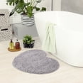 thumbnail image 6 of Unique Bargains Heart Shaped Chenille Bath Rugs Soft Shaggy Bath Mat Grey 20" x 24", 6 of 7