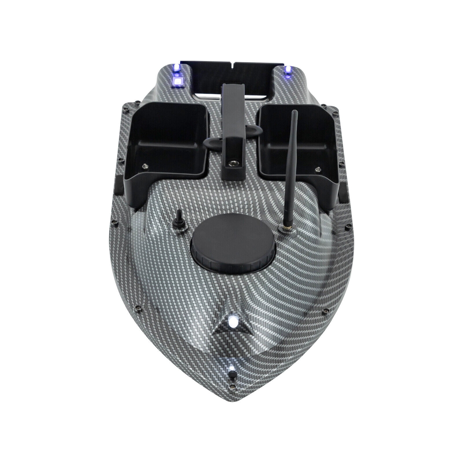 RC Fishing Boat, Gray ABS Fishing Bait Boat, Bait Boat for Surf Fishing 52W Battery Powered Designed with Night Lights