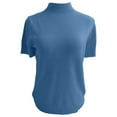 thumbnail image 6 of Women's Neck Tops Solid Color Short Sleeve Slim Fit Basic Tee Shirts Fashion Holiday Casual Blouses, 6 of 6