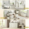 thumbnail image 4 of YouTrend 7 Drawer Dresser,Farmhouse Chest of Drawers for Bedroom with Metal Handles,Large Wood Drawer Organizer 55" Wide TV Stand for Living Room,Hallway,White, 4 of 10