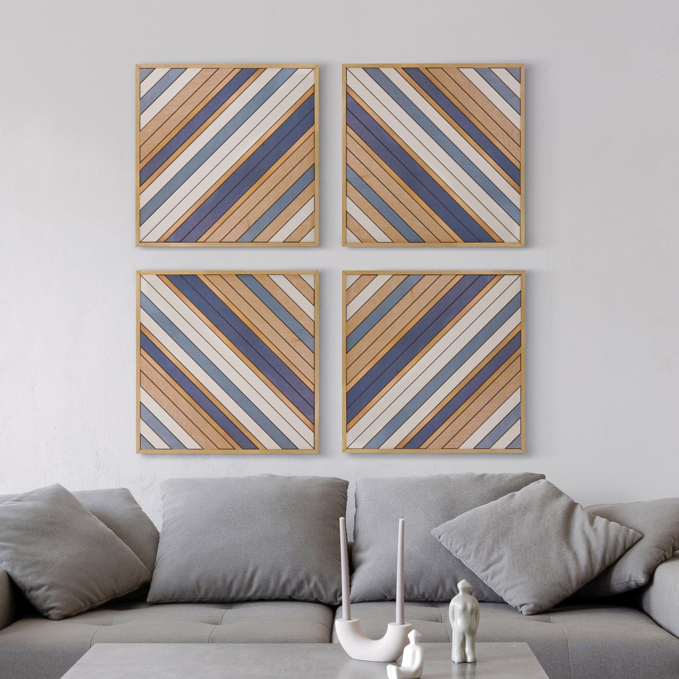 Large Wood Wall Art Set Large Wood Wall Decor Panels (Set of 4