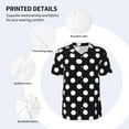 thumbnail image 4 of Daiia Black and White Polka Dot Mens Baseball Jersey Button Down Shirts Short Sleeve Sports Uniforms-3X-Large, 4 of 9