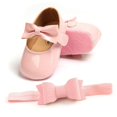 thumbnail image 3 of Orchip Baby Girl Shoes PU Leather Buckle Soft Soled with Bow Shoes, 3 of 3