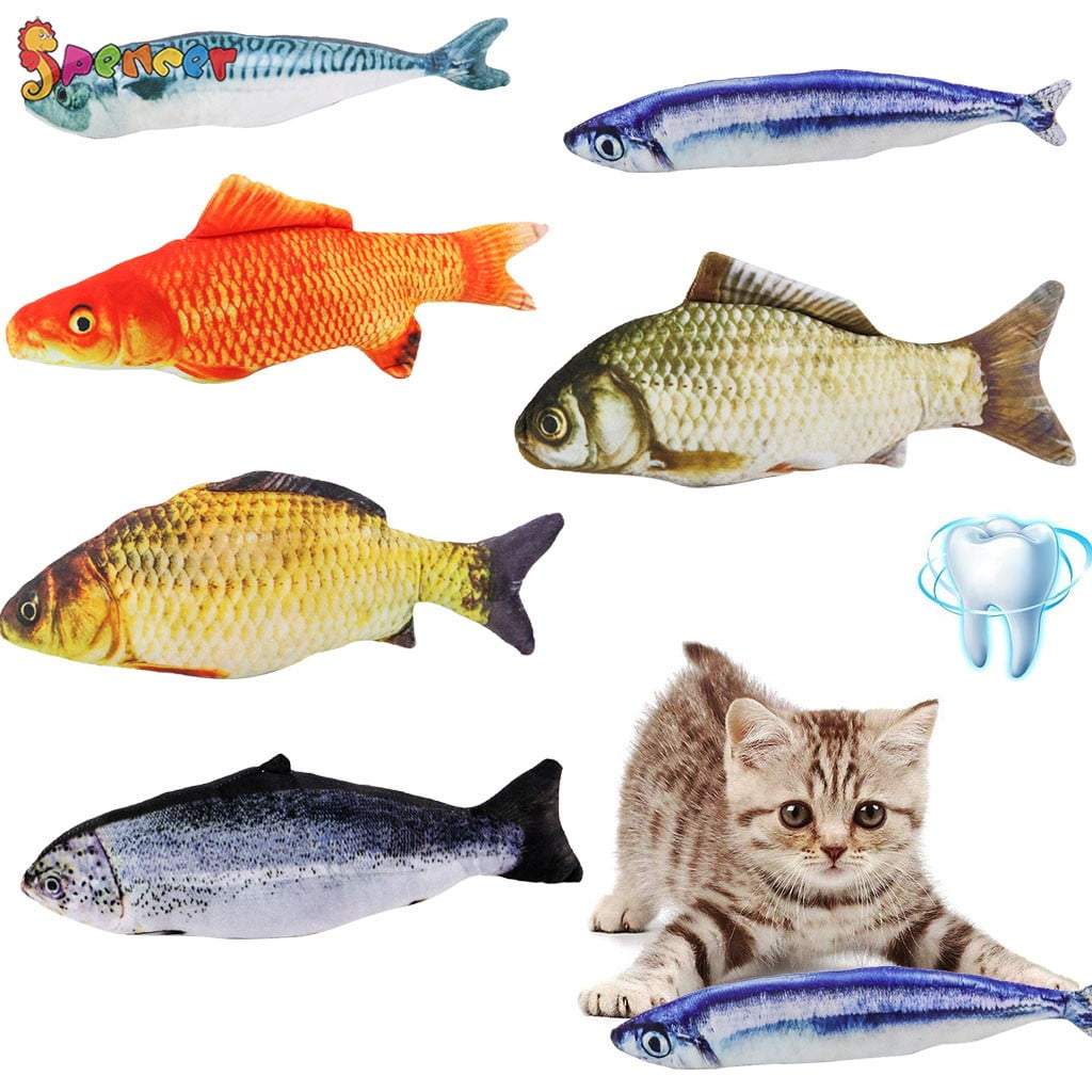 Various Simulation Fish Plush Toy Fabric Catnip Chew Bite Toys Pet Cat Toy Doll 