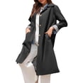 thumbnail image 2 of Spring Fall Women Plaid Patchwork Long Sleeved Single Breasted Casual Trench Coat, 2 of 6