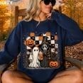 thumbnail image 4 of Ghostface Halloween Sweatshirt, Spooky Season Women's Crewneck, Cute Ghost Pumpkin Fall Sweatshirt, 4 of 6