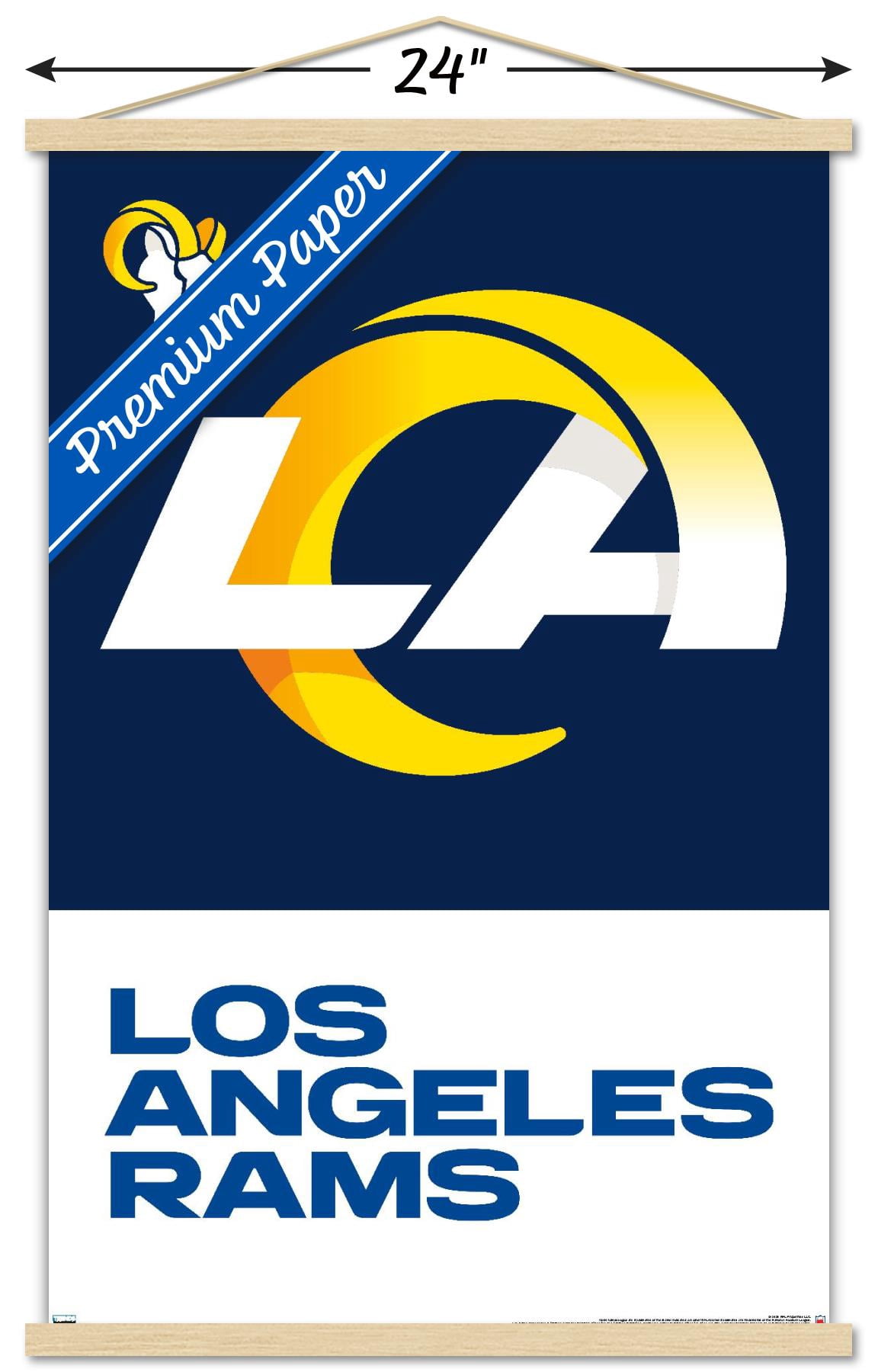 NFL Los Angeles Rams - Logo 20 Wall Poster with Wooden Magnetic Frame, 22.375" x 34"