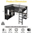 thumbnail image 2 of Queen Size Loft Bed Frame with Storage Wardrobe and Desk – Perfect for Apartments & Small Bedrooms, 2 of 9
