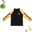 thumbnail image 4 of lnmuld Kids Swimsuits Boys Dinosaur Print Long Sleeve Rash Guard Swim Shirt and Trunks Set with Matching Cap for Sun Size:12-24 Months, 4 of 9