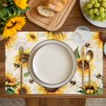 thumbnail image 4 of Summer Sunflowers Placemats Set of 6, Pastoral Rose Floral Farmhouse Vintage Placemats for Dining Table, Place Mats for Kitchen Tabletop, Waterproof Wipeable Dining Table Mats Set, 4 of 9