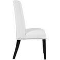 thumbnail image 3 of Modway Baron Upholstered Vinyl Modern Tall Back Parsons Dining Chair With Nailhead Trim And Wood Legs In White, 3 of 4